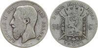 Belgien, Königreich 50 Centimes Leopold II., 1865 - 1909 -