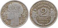 Frankreich, Provisorische Regierung 2 Francs Aluminium Typ Morlon, Castelsarrasin -