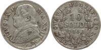 Vatikan 10 Soldi Pius IX., 1846 - 1878, An XXIII, großes R -