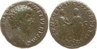 Römische Kaiserzeit As Lucius Verus, IMP CAES L AVREL VERVS AVG / CONCORD AVGVSTOR TR P II COS II S-C -