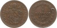 Vatikan 1/2 Baiocco Pius IX., 1846 - 1878, An V, Rom -