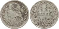 Vatikan 10 Soldi Pius IX., 1846 - 1878, An XXIII, großes R -