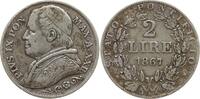 Vatikan 2 Lire Pius IX., 1846 - 1878, An XXII -