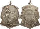 Frankreich, 3. Republik Versilberter Jugendstil - Anhänger auf das 50. Bestehen der Societé l'Appui du Travailleur Forest 24 Juin 1923 -