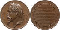 Frankreich, Kaiserreich Große Bronzemedaille Napoleon III., v. Oudine, Chemin de fer vicinaux de Strasbourg, Ing. M. Coumes -