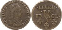 Frankreich, Königreich Liard de France Ludwig XIV., 1643 - 1715, Corbeil -