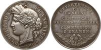 Frankreich, 3. Republik, Departement de la Seine Silbermedaille v. Oudiné, Certificate d'Études Primaires, Commission d'Examen -