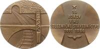 Tschechoslowakei Große Bronzemedaille 1986 15 Jahre Eisenbahnbau, 1971 - 1986 Selten, SPL, mattiert