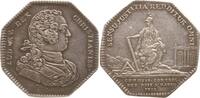 Frankreich, Königreich oktogonale Silbermedaille Ludwig XV., 1715 - 1774, Justitia Redditur Omni, Comm. Control. des Bois a Batir -