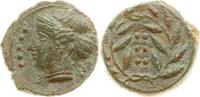 Sizilien - Himera Hemilitron Nymphenkopf / 6 Perlen in Kranz -