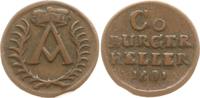 Sachsen-Coburg, Herzogtum Kupfer-Heller, Dickstück Albrecht III., 1680 - 1699, Prägung in doppeltem Gewicht: 1,11 g -