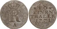 Brandenburg-Preußen 1/48 Taler Friedrich II., 1740 - 1786, Berlin, Beizeichen Rosetten -
