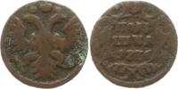 Russland Polushka (1/4 Kopeke) Anna Ivanovna, 1730 - 1740, Riffelrand nach rechts geneigt -