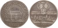 Schweiz, Stadt Murten Silbermedaille ~1750, Schlacht bei Murten 1476, Stadtansicht, Wappen von Bern, Freiburg, Murten -