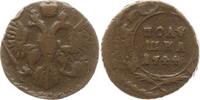 Polushka (1/4 Kopeke) 1744 Russland Elisabeth I., 1741 - 1761 Sehr selten, schön - sehr schön, etwas dezentriert