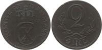 Dänemark, Königreich 2 Öre Christian X., 1912 - 1947, Zink -