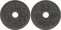 Dänemark, Königreich 25 Öre Christian X., 1912 - 1947, Zink -
