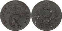 Dänemark, Königreich 5 Öre Christian X., 1912 - 1947, Zink -