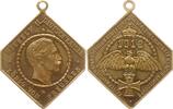 Deutschland, Kaiserreich, Preußen, Königreich Tragbare sechseckige vergoldete Bronzeklippe Wilhelm II, 1888 - 1918, auf das Kaisermanöver mit dem sächsischen Armeekorps -