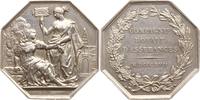 Frankreich oktogonale Silbermedaille Assurances, Compagnie Royale, Signatur Barré -