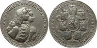 Niederlande Versilberte Bronzegussmedaille Wilhelm IV. Friso v. Oranien, Ern. z. Erbstatthalter, Brb. mit Anna v. England -