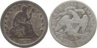Seated Liberty Quarter 1877 S USA San Francisco Fast schön, Kr.