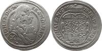 Brandenburg-Ansbach, Markgrafschaft 1/6 Taler Johann Friedrich, 1667 - 1686, Schwabach, Brb. mit Krawatte ohne Schleife -