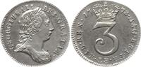 Großbritannien 3 Pence George III., 1760 - 1820 -