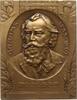 Berühmte Personen - Musiker und Komponisten Einseitige Bronzeplakette v. Mayer und Wilhelm, Stuttgart, auf Johannes Brahms, 1833 - 1897 -