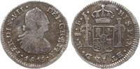 Königreich Spanien, Chile 1/2 Real Ferdinand VII., 1808 - 1833, Santiago -