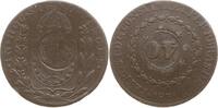 Brasilien 40 Reis Pedro II., 1831 - 1889, Rio de Janeiro, Gegenstempel auf 80 Reis Pedro I. -