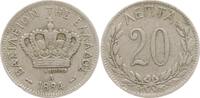 Griechenland, Königreich 20 Lepta Georg I., 1863 - 1913 -
