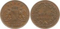Baden, Großherzogtum Cu Kreuzer Friedrich I., 1852 - 1907 -
