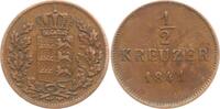 Württemberg, Königreich Cu 1/2 Kreuzer Wilhelm I., 1816 - 1864 -