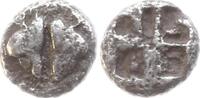 Lesbos 1/36 Stater 2 gegenüberliegende Eberköpfe / Quadratum Incusum -