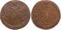 Russland 5 Kopeken 1790 EM Katharina II., 1762 - 1796, Ekaterinburg SUP, winz. Korrosion im Feld und min. Belag