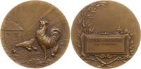 Frankreich, Republik, Bourgogne Bronzemedaille Yonne, Preismedaille Société d'Aviculture, Küken, Hahn und Henne vor Bauernhof -