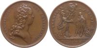 Frankreich, Königreich Bronzemedaille Ludwig XV., 1715 - 1774, Du Vivier, Übernahme Regierungsprinzipien Ludwigs XIV. -