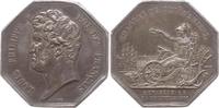 Frankreich, Stadt Amiens achteckige Silbermedaille v. Barré und Andrieu, Chambre de Commerce, Randpunze Biene und ARGENT -