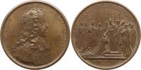 Frankreich, Königreich Bronzemedaille Ludwig XV., 1715 - 1774, von Rög, auf seine Salbung in Reims -