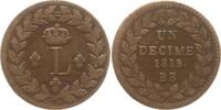 Frankreich, Königreich 1 Decime Louis XVIII., 1815 - 1824, Blocus de Strasbourg -