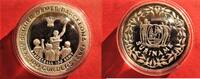 100 Guilders 1992 Suriname - Olympische Spiele Barcelona - Silber - Basketball - selten FB in Kapsel