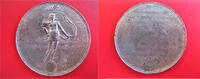 Coburg Not Medaille auf die Teuerung - Zinn - Fortuna steht auf Globus - Hungesnot - Not -