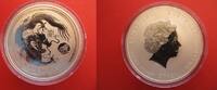 Australien 1 Dollar mit Privy LÖWE 2012 Silberunze - Lunar Serie II - Jahr des Drachen Drache - 1 $ - 1 Unze Feinsilber FDC in runder ! Kapsel
