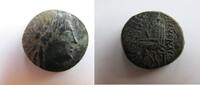 Ionien / Smyrna AE-20mm, Bronze Magistrate Menekrates und Agrios - Apollonkopf / Homer sitzt n.l. -