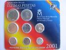 Spanien KMS Espagne Coffert Serie Pesetes 2001, dernier en pesetes -