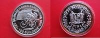 100 Guilders 1992 Suriname - Olympische Spiele Barcelona -Silber - Radrennen - Cyclists FB in Kapsel, Patina