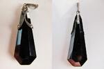 Anhänger  Schmuck Kettenanhänger - schwarzer Stein ( Onyx ) mit Markasit an Silber-Öse - antik vz