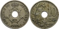 Belgien, Königreich 10 Centimes Leopold II. 1865-1909. -