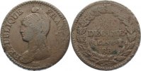Frankreich Cu 10 Centimes Erste Republik 1793-1799. -